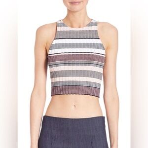Elizabeth and James Striped Multicolor Racer Back Crop Top - Size S